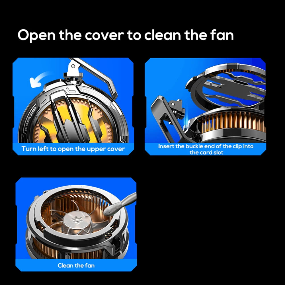 Magnetic & Back Clip Mobile Phone Cooler Radiator 15W RGB Phone Radiator for Android iPhone PUBG Game Cooler for Mobile Gaming