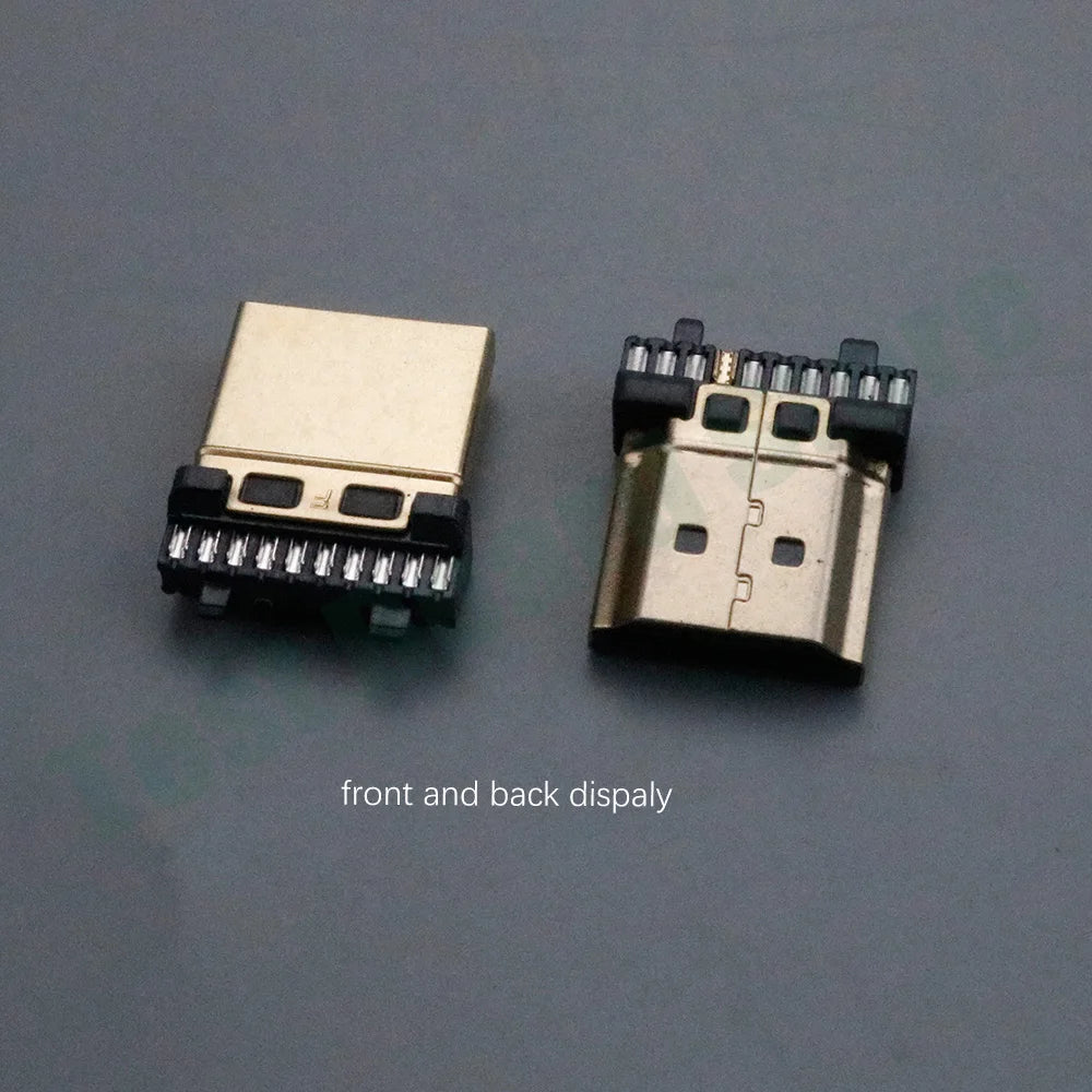 1Pce HDMI 19P Gold-Plated Soldering Male High-Definition Data Cable Connector with Plastic Shell Soldering Cable Connector