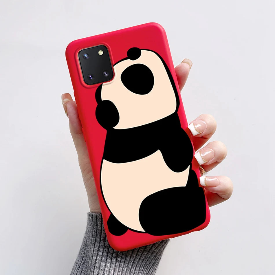 For Samsung Galaxy Note10 Lite Case SM-N770F 6.7'' Cute Bear Cartoon Cat Cover Soft TPU Phone Case For Samsung Note 10 Lite Bags