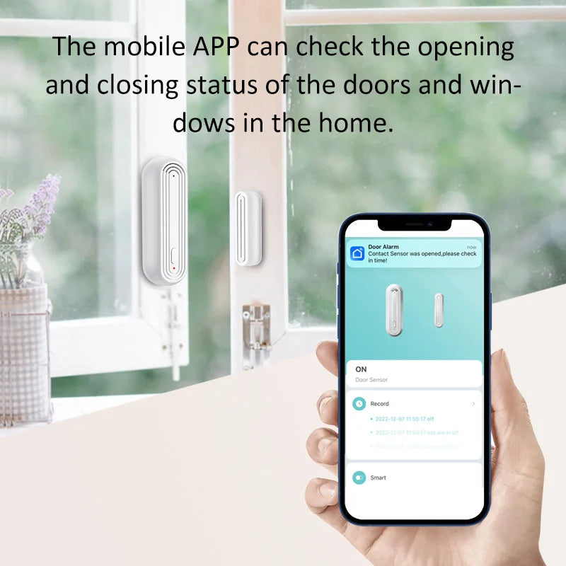 Tuya Smart WiFi Door Window Alarm Sensor Smart Home Open Closed Detectors Wifi Home Alarm Compatible With Alexa Google Home