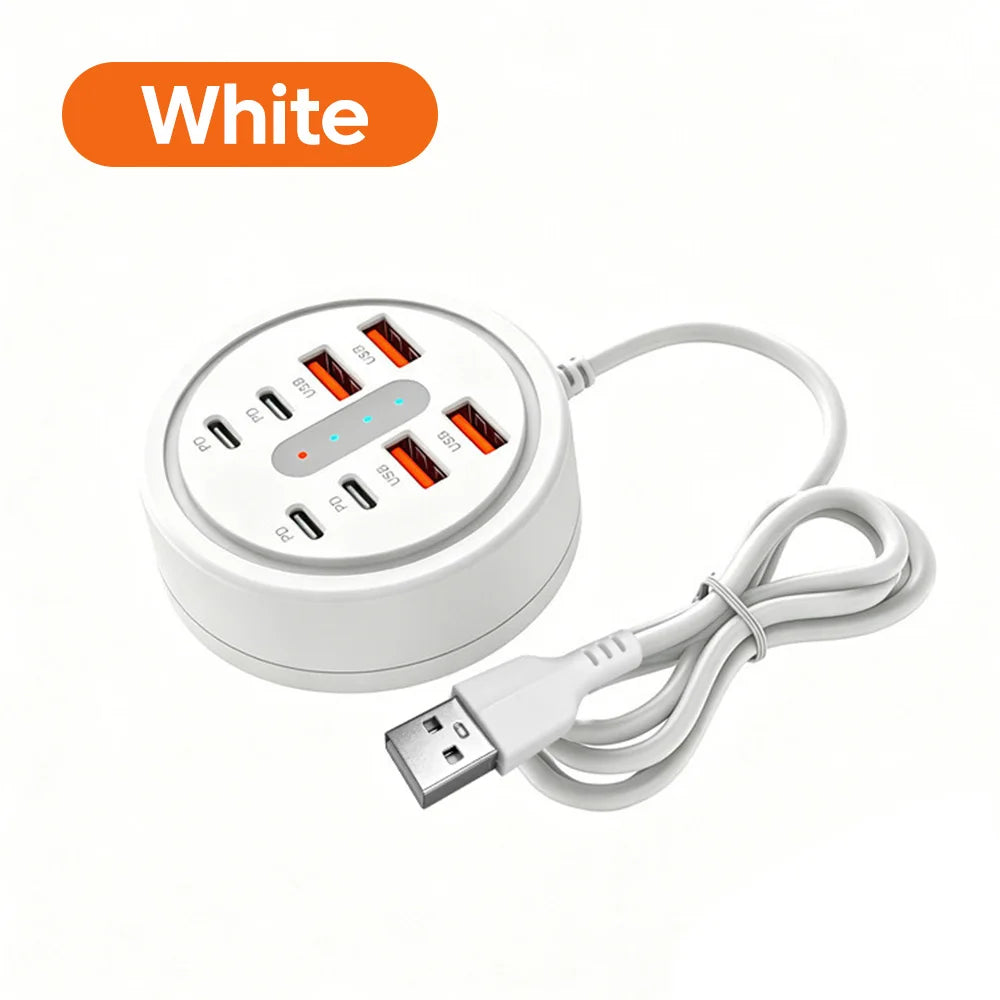 8 in 1 Fast Charging Multi-functional Expansion Dock USB A Type C Mobile Phone Charging Socket Converter For Travel Home Office
