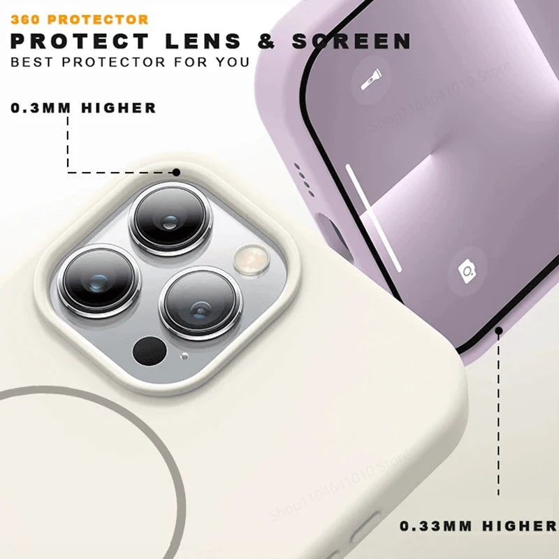 Magnetic Phone Case For iPhone 15 14 16 Plus 11 12 13 17 Pro Max Air Shockproof Silicone Cover For Magsafe Wireless Charge Cases