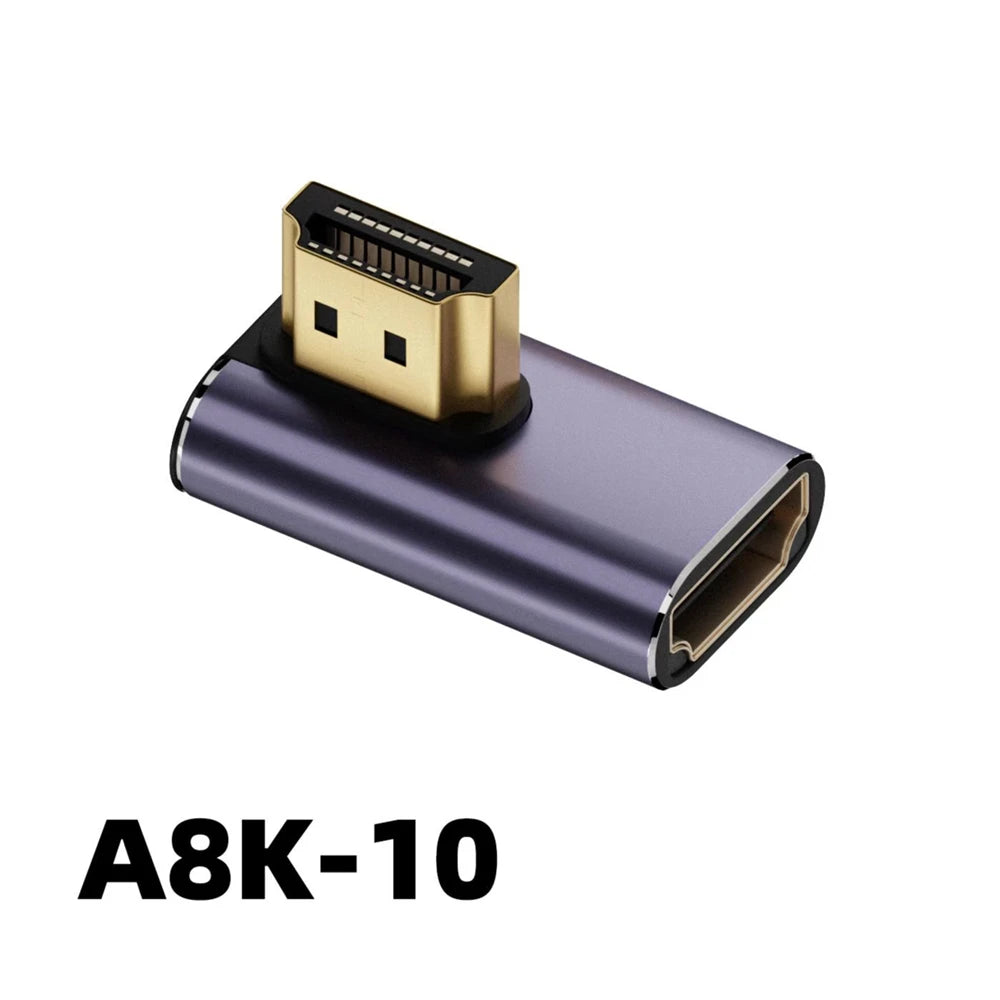 Mini /Micro 8K HDMI 2.1 Cable Connector Adapter 270 90 Degree Angle 2 Pieces Male to Female Converters Cable Adaptor Extender HD