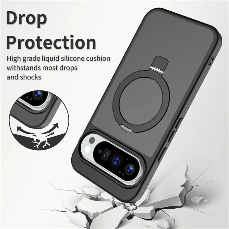 Magnetic Wireless Charging Phone Case for Google Pixel 9 10 Pro XL 10 9 Pro 10A for Magsafe Ring Bracket Shockproof Cover Funda