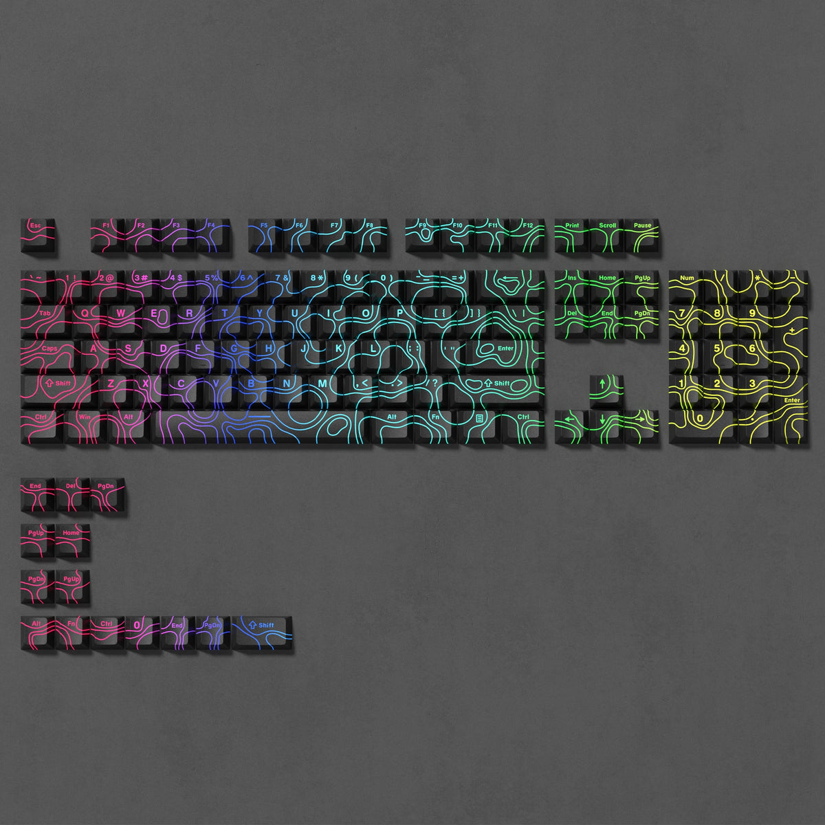140 Keys White Grey PBT Keycap RGB Shine Through Double Shot Keycaps Cherry Profile for MX Switches Mechanical Gaming Keyboard