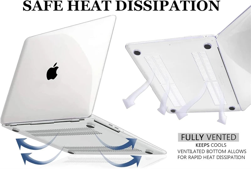 Crystal Clear Laptop Case for Macbook Neo 13 2026 Air 15 M4 M3 Hard Cover for Mac Book Pro 14 M1 M2 M5 14 16 Sleeve Accessories