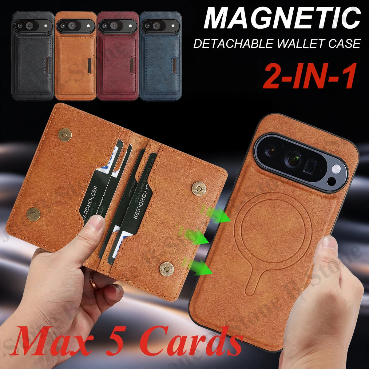Wallet Leather Case For Google Pixel 8 8Pro 8A 9 9Pro 9A 10 10Pro 10A Pro XL ProXL Cards Bag Wireless Charging Phone Cover