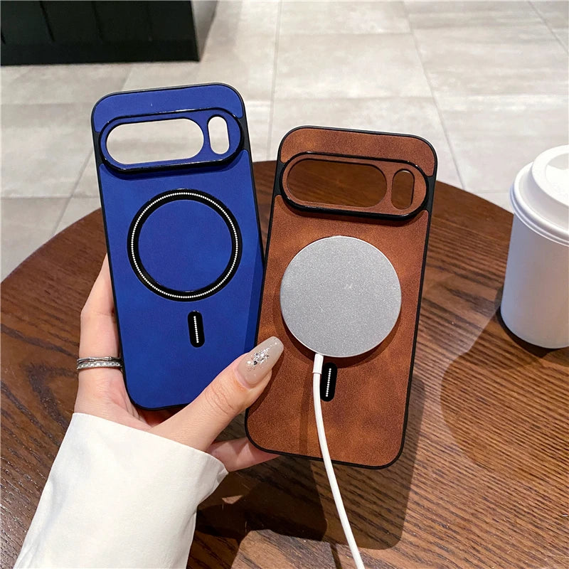 Sheepskin Matte Magnetic Frosted Case For Magsafe Google Pixel 10 9 Pro XL 9A 8A 8 Pro Wireless Charging Shockproof Cover