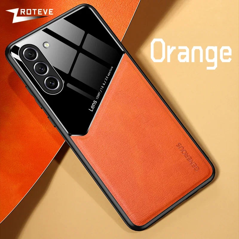 S23 Case Zroteve PU Leather Car Magnetic Hard PC Cover For Samsung Galaxy S24 Ultra S25 Edge S22 S21 FE S20 Plus Phone Cases