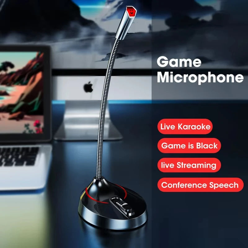 3.5mm AUX Wired Mini Microphone for PC Computer Laptop Notebook Loud Speaker