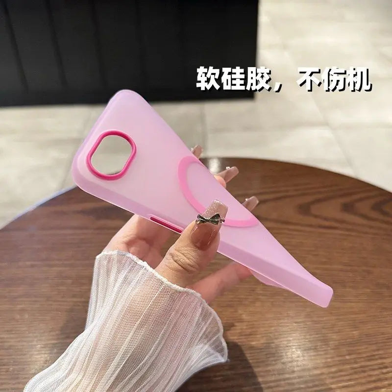 For iPhone 17E 16E Case New Candy Fruit Magnetic Skin-absorbing PC Cover For iPhone 17e Wireless Charging Funda