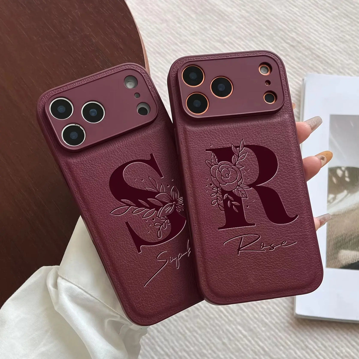 Personalized Custom Name Initial Custom Big Letter with Flowers Design Phone Case for iPhone18 17 16 15 14 13 Pro Max Plus Air
