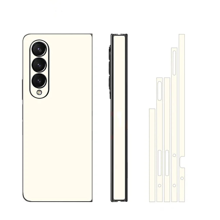 Plain Color Sticker for Samsung Galaxy Z Fold7 6 5 4 3 Back Screen Protector Hing Side Skin 3 in 1 Protective Film Fold4