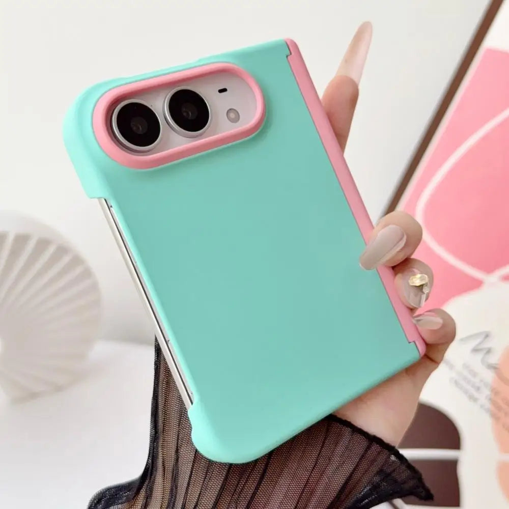 Camera Color Collision Hinge Protection Case For iPhone Duo For iPhone Folding Double Axis Frosted Shockproof Shell
