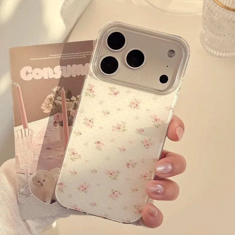 Pink Flower Pattern Phone Case For iPhone 17 18 Pro Max 16 15 14 13 12 11 Pro Plus 16e 17e Air X XR XS 7 8 Plus Soft Back Cover