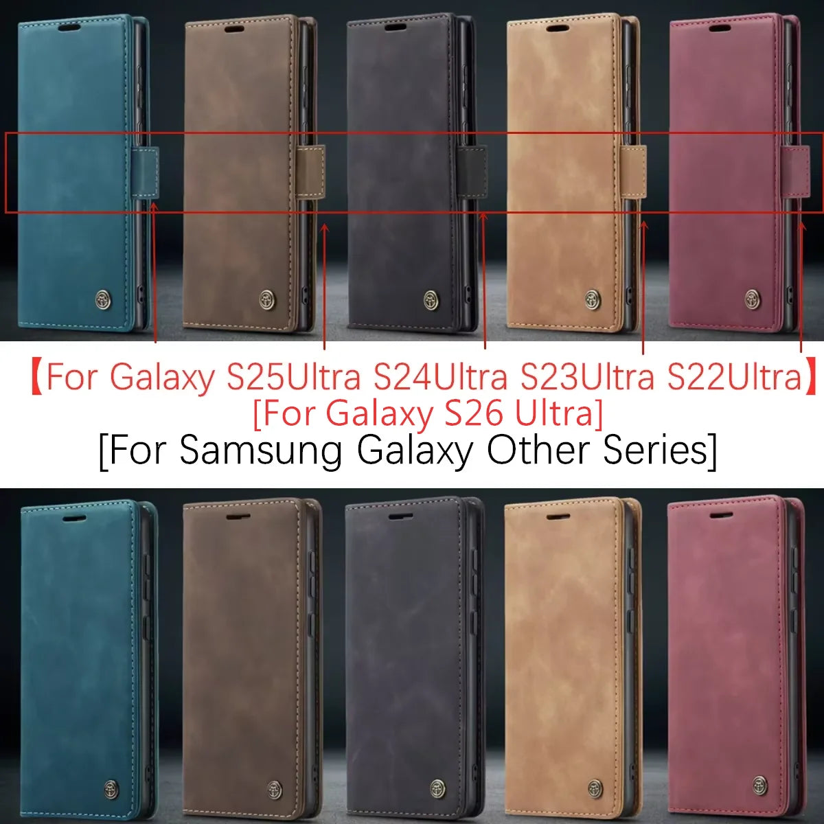 Flip Leather Case for Samsung Galaxy S25 S26 Ultra S24 Ultra S23 FE S22 S21 S20 Plus A17 A16 A36 A56 A15 A55 A35 Wallet Cover
