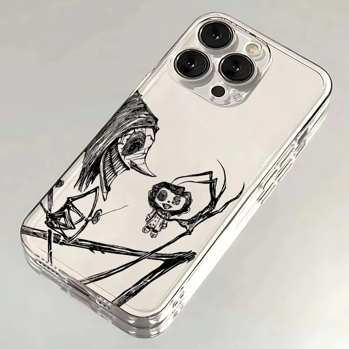 Horror Movie Coraline Beldam Clear Phone Case, Spooky Branch Scene Slim Flexible Anti-drop Transparent Back Cover Compatible With iPhone 17 Air 16 15 14 13 Pro Max