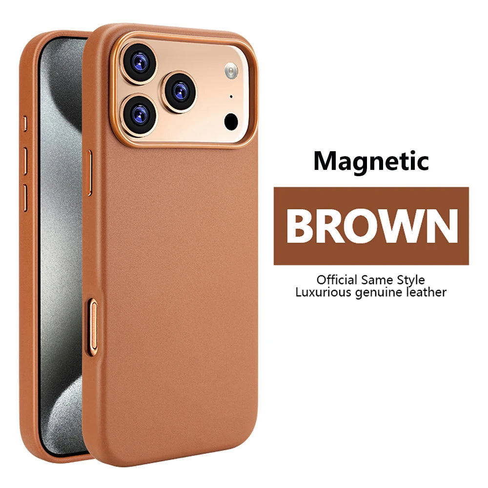Magnetic PU Leather Phone Case For iPhone 18 17 Pro Max 16 15 14 Plus 13 Air For Magsafe Wireless Charging Shockproof Cover
