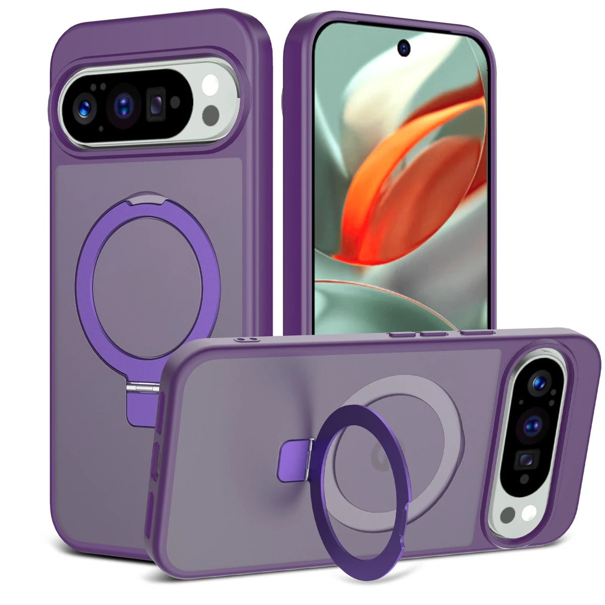 Magnetic Wireless Charging Phone Case for Google Pixel 10 Pro XL Pixel 10 9 Pro for Magsafe Ring Bracket Shockproof Cover Funda