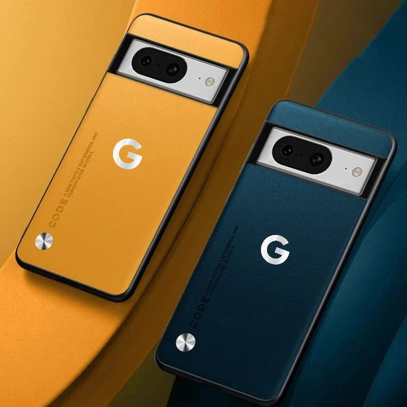 Luxury Business Original Kevlar Leather LOGO Matte Phone Case For Google Pixel 11 ProXL 10A 9A 8 PU+TPU Shockproof Protect Cover