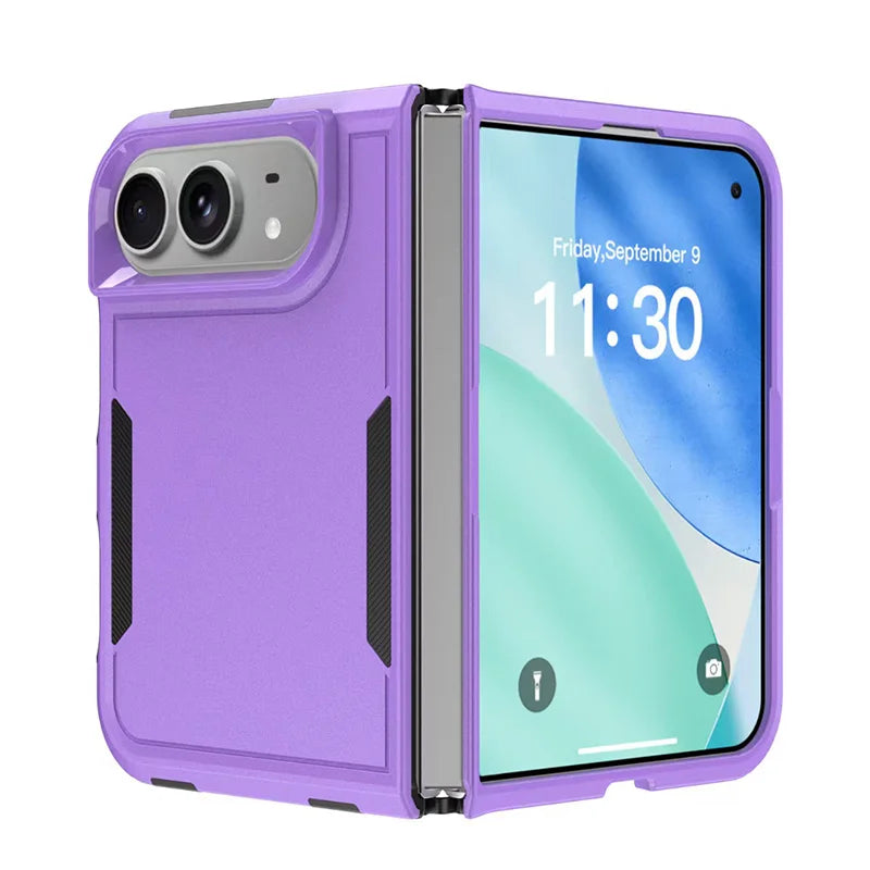 Color Blocking Soft Silicone Anti Drop And Anti Collision Folding Phone Case For IPhone Duo Portable Armor Protection Case