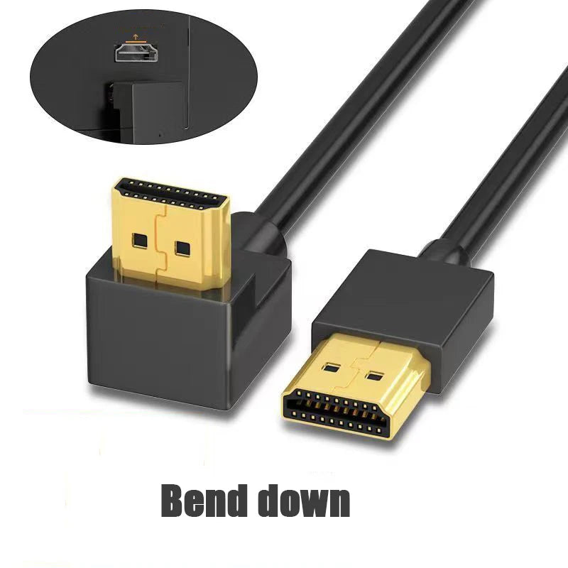 4K Elbow HDMI-compatible Extension Cable 90 Degree Down Angle Male to Female For HDMI 2.1 Cable 3D 60Hz Video HDR for TV Monitor