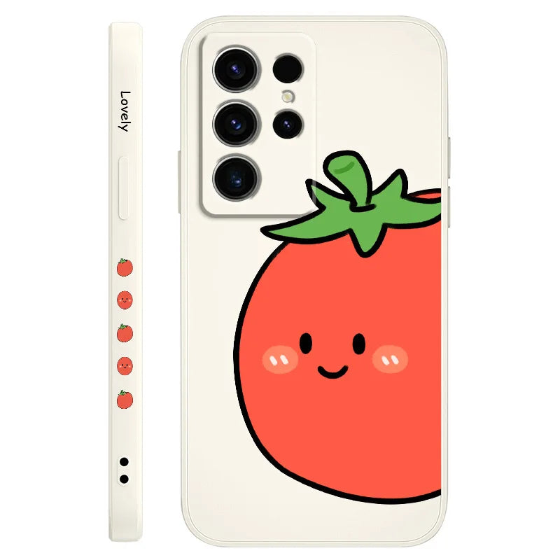 Tomato And Egg Phone Case For Samsung Galaxy S25 S24 S23 S22 S21 S20 S10 S10E Ultra Plus FE Note 20 Ultra Plus Cover