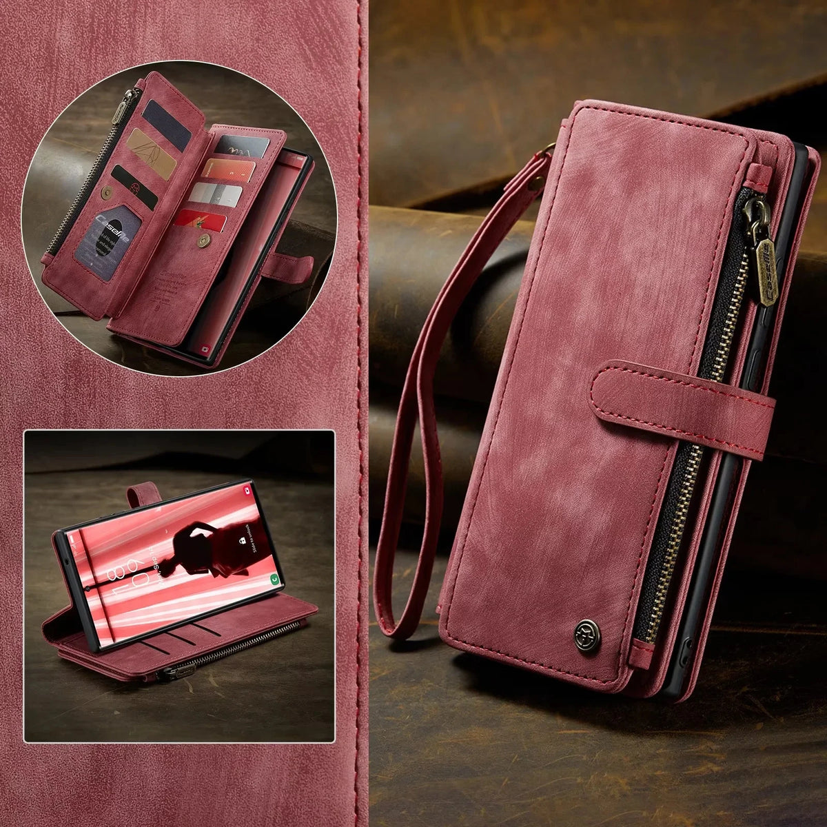 Flip Leather Phone Case For Samsung Galaxy S25 Edge S24 S26 Ultra S23 FE S22 S21 S20 Plus Note20 A16 A56 A17 A37 A57 Wallet Etui