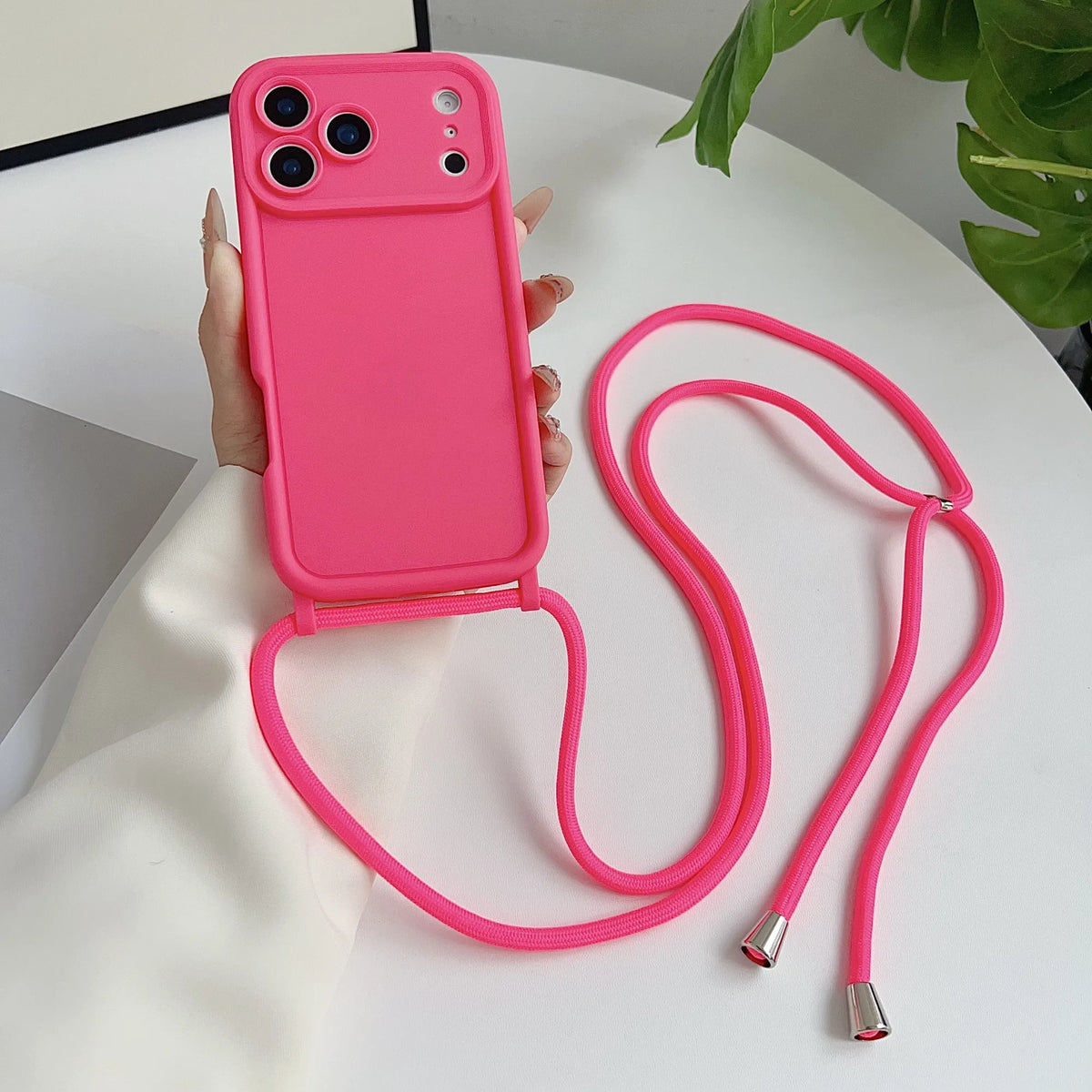Luxury Phone Case for IPhone 17 Pro Max 16 15 14 Plus 13 12 11 with Crossbody Lanyard Camera Protection Coque Shockproof Cover