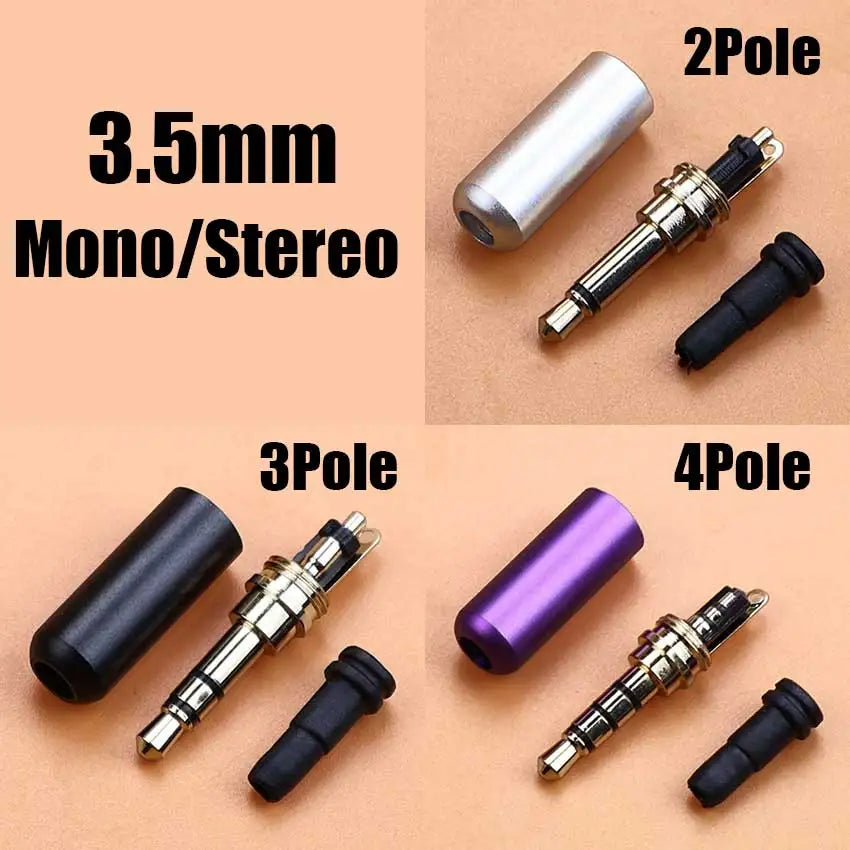 1pcs 3.5mm Mono Stereo Headphone Plug DIY 2 3 4 Pole Male Audio Adapter 3.5 Speaker Earphone Jack AUX Solder Wire Connector