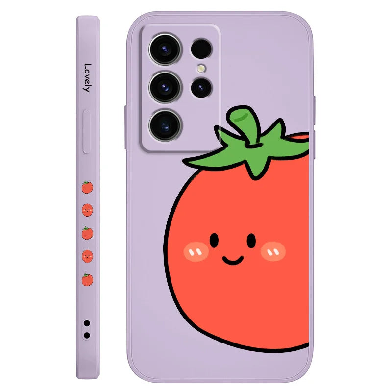 Tomato And Egg Phone Case For Samsung Galaxy S25 S24 S23 S22 S21 S20 S10 S10E Ultra Plus FE Note 20 Ultra Plus Cover