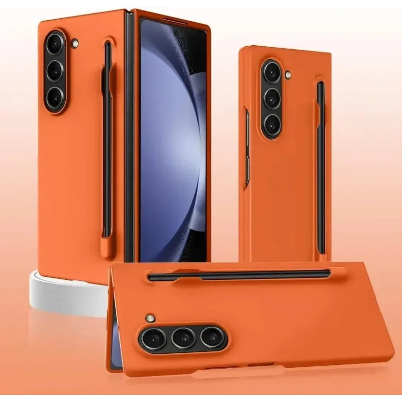 Luxury Skin Feeling PC Hard Case for Samsung Galaxy Z Fold 8 Ultra 7 6 5 4 3 with S Pen Slot and Pen Ultra-thin Shockproof Cover