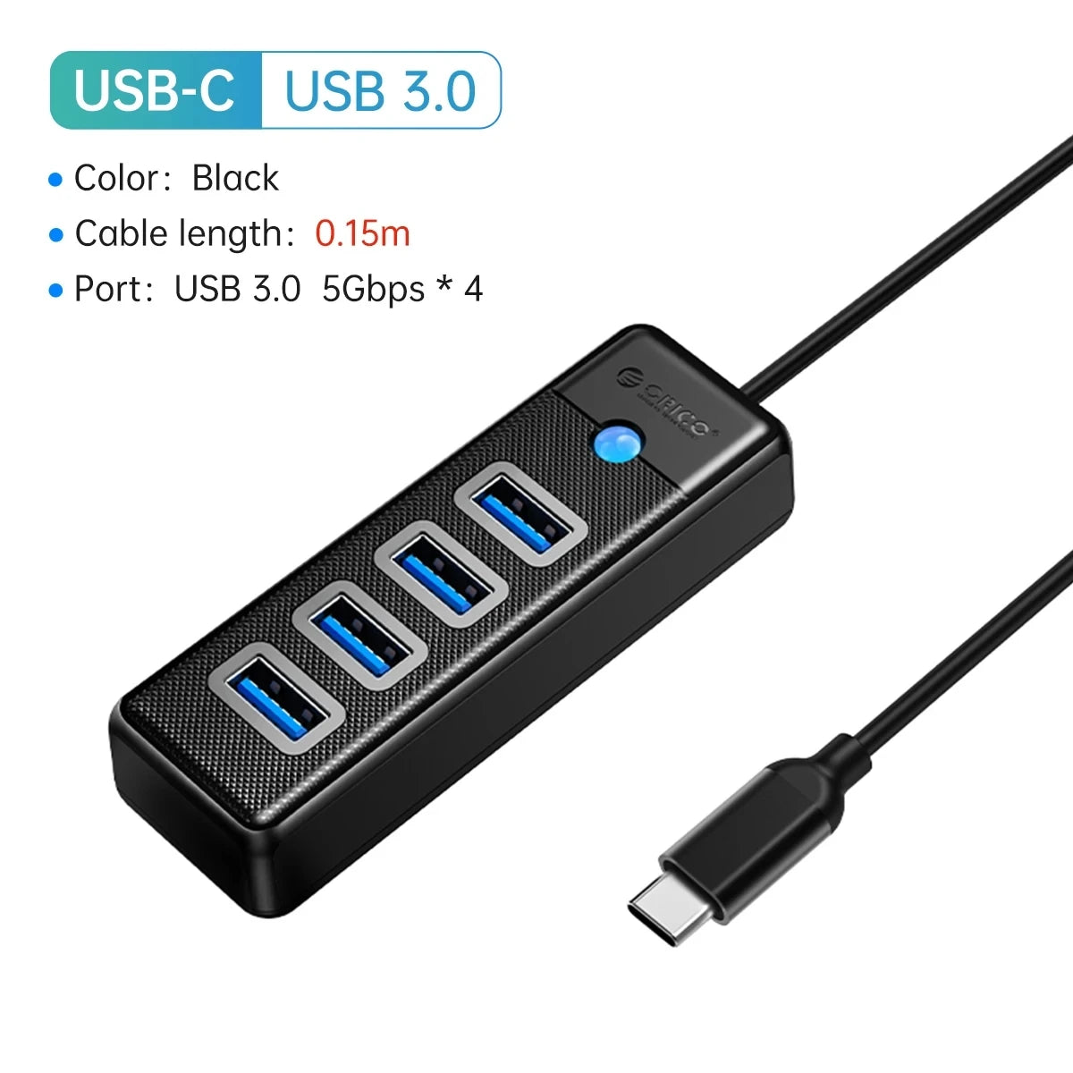 ORICO Usb Hub 5Gbps USB 3.0 3/4 Ports High Speed Mini Usb Splitter OTG Adapter for Desk PC Computer Accessories Hub Dock Station