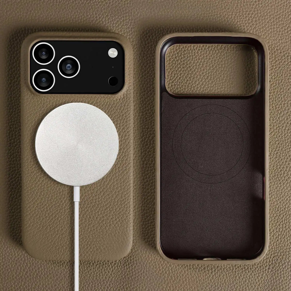 Luxury Magnetic Genuine Leather Case For iphone 17 Pro Max 16 15 14 13 12 11 for Magsafe Full Covered Phone Cases Back Cover