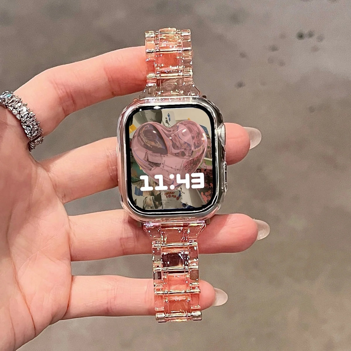 New Laser Transparent Strap for Apple Watch Band 44mm 40 41 45 38 49 46 42mm Correa Bracelet iWatch Series 12 11 10 9 8 7 6 5 4