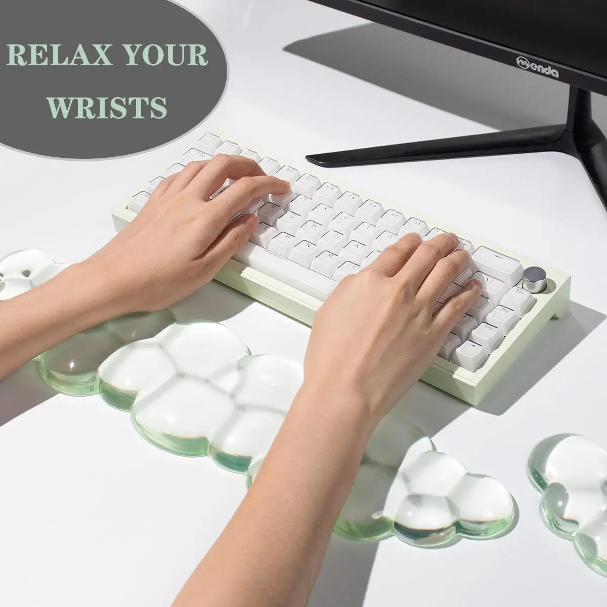 Cloud Keyboard and Mouse Wrist Rest Cute Wrist Support and Arm Support Keyboard Rest for Keyboard and Mouse Typing Pain Relief