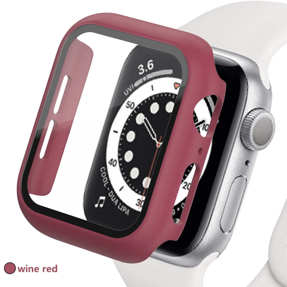 Tempered Glass+Cover for Apple Watch Case Ultra Accessories SE 3 4 5 6 7 8 Iwatch Screen Protector Case 49mm 45mm 41mm 44mm 40mm
