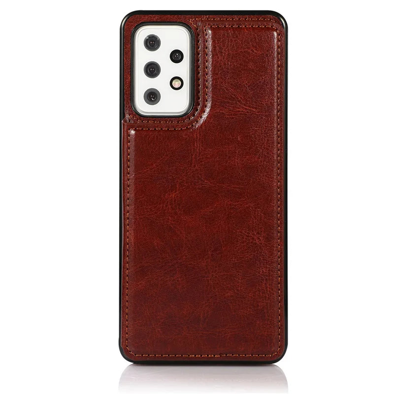 Leather Case For Samsung Galaxy S23 S22 S21 S20 FE S10 S9 S8 Note 20 10 9 8 Ultra Plus Card Slots Stand Holder Phone Bag Cover