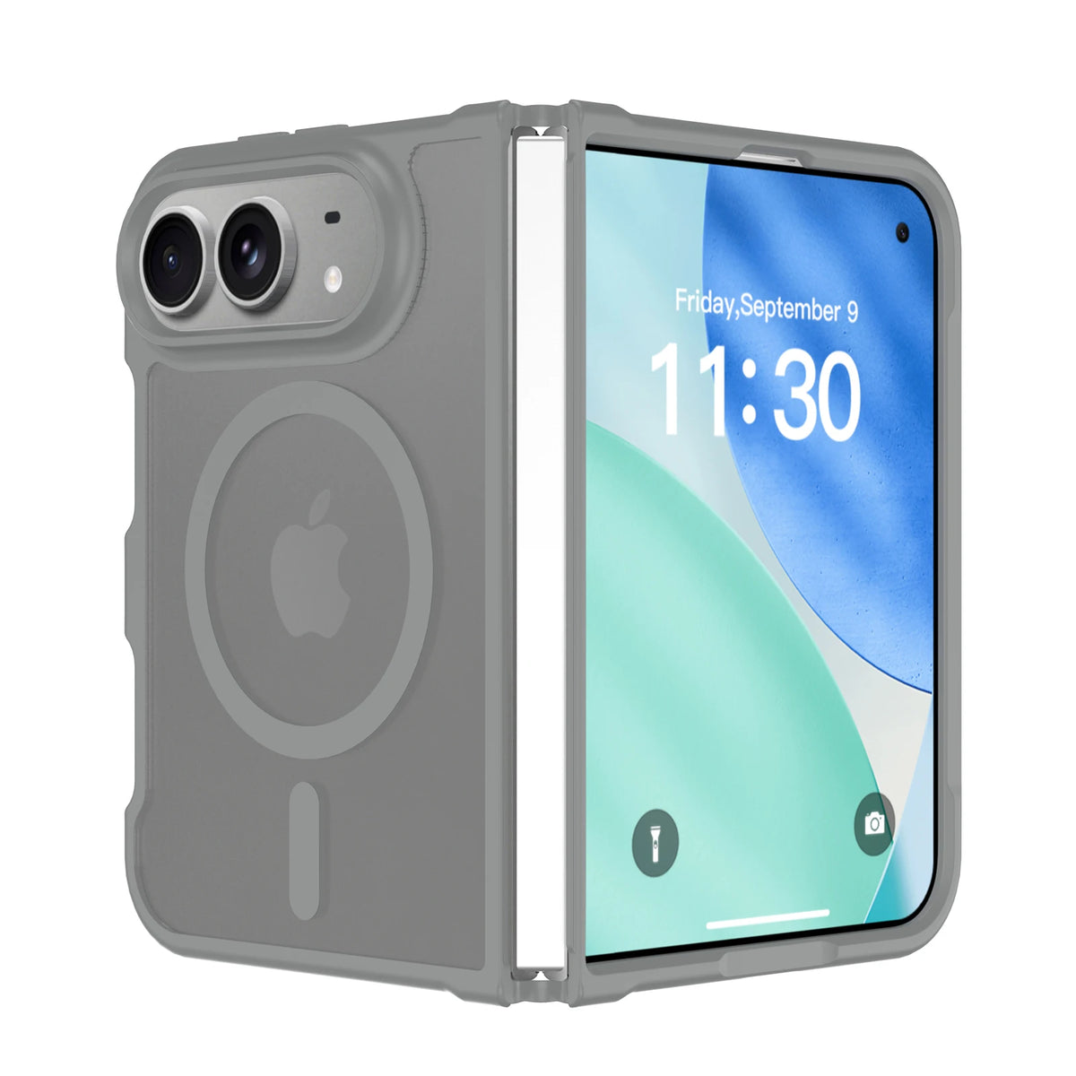 Luxury Matte Magnetic Charge Phone Case For iPhone Duo For Magsafe Skin Feel Translucent Shockproof Fold Cover Funda