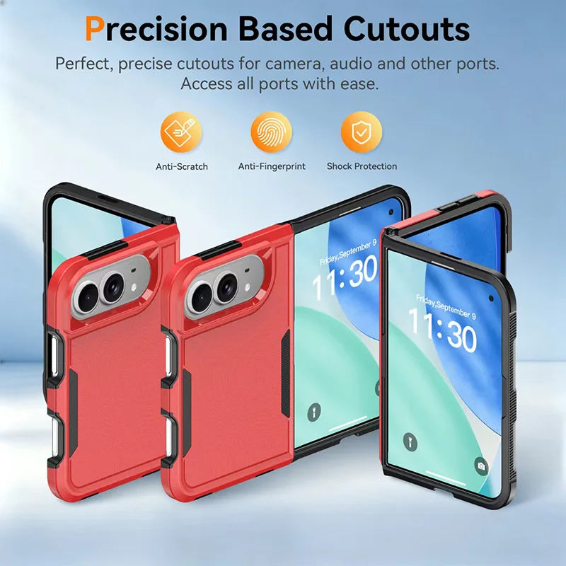 Color Blocking Soft Silicone Anti Drop And Anti Collision Folding Phone Case For IPhone Duo Portable Armor Protection Case