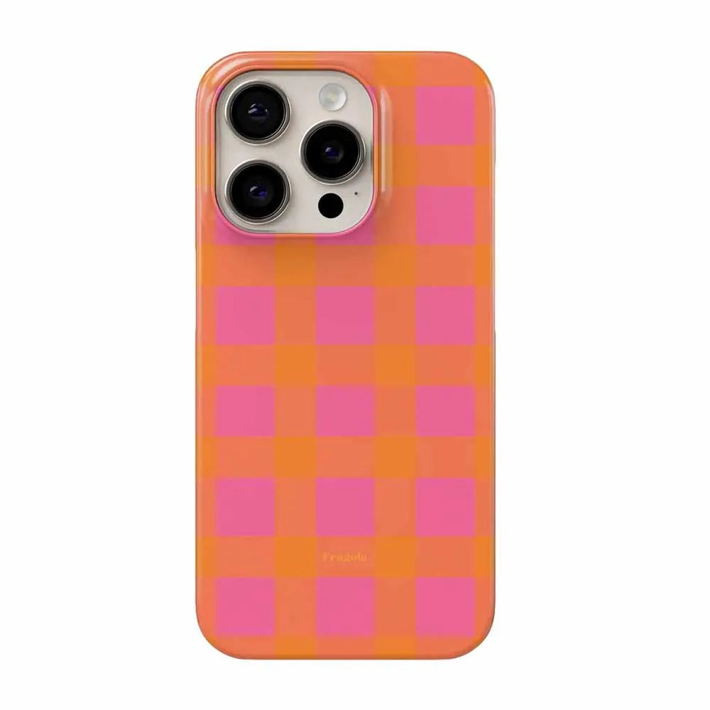 Retro Korean Plaid Cute Phone Case for IPhone 17 16 15 14 13 12 11 Air Pro Max X XS XR XSMax 7 8 Plus Glossy Film Hard PC Cover