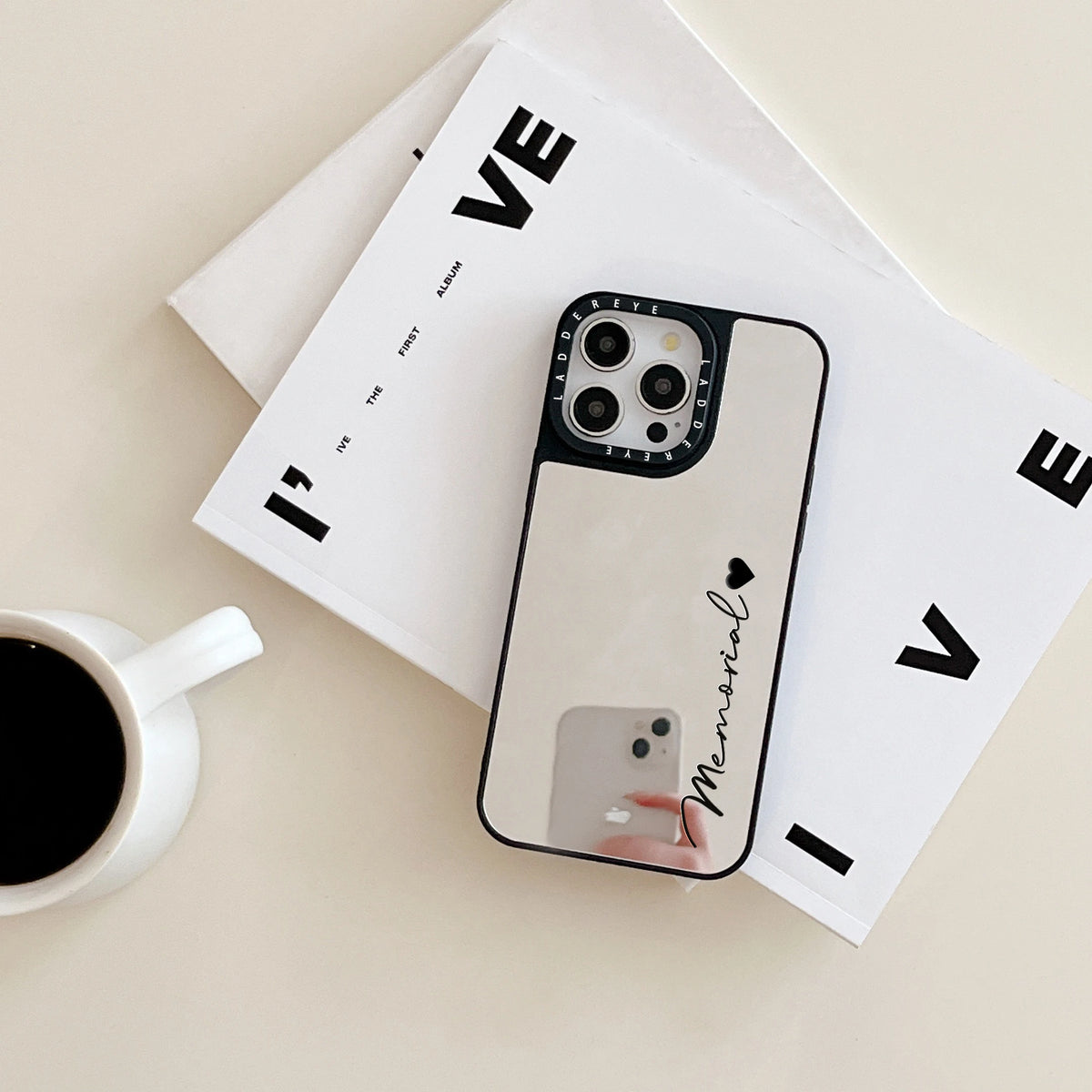Personalized Customized Name Case For iPhone 18 17 16 15 14 13 12 11 Pro Max Plus Plating Makeup Mirror Pattern Cover 16 Pro