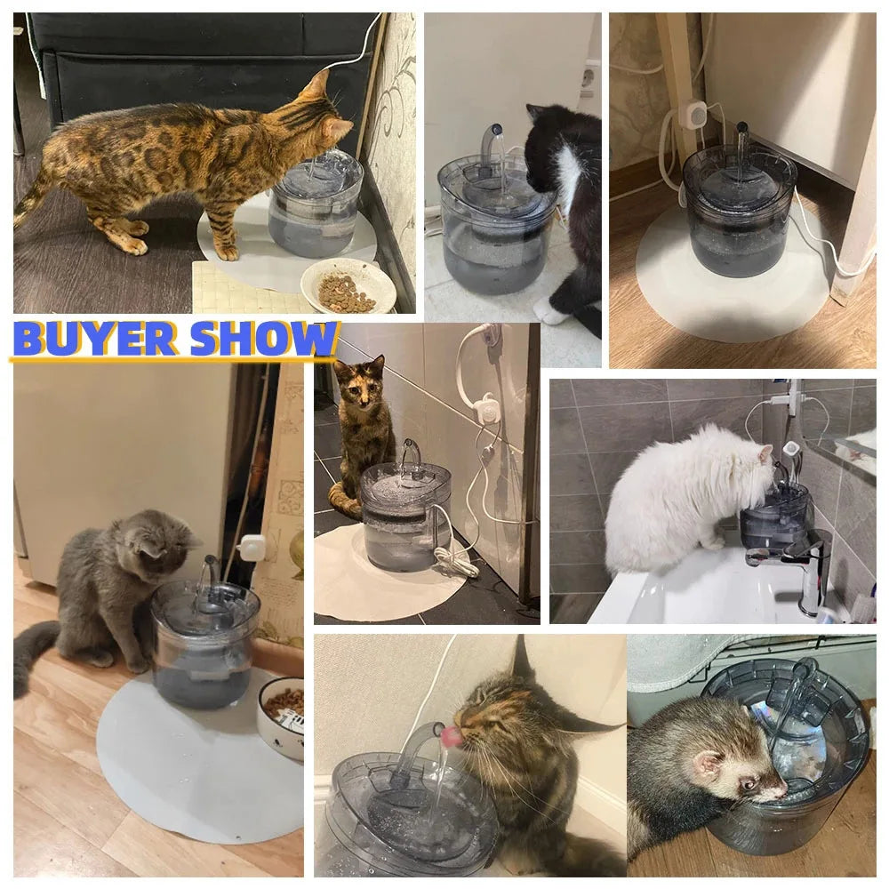 2L Pet Cat Dog Drinker Activated Carbon Filter USB Powered Automatic Pet Feeder Motion Sensor Bowl Pet Smart Silent Drinking
