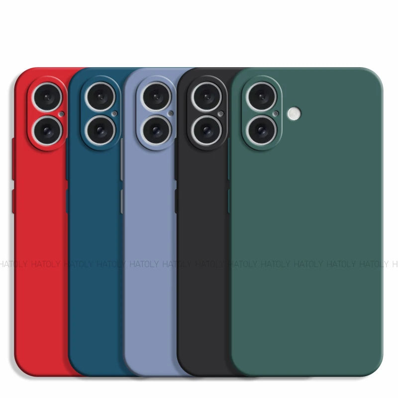 For iPhone 16 Case iPhone 16 17 Pro Max Cover Original TPU Luxury Shockproof Liquid Silicone Protective Phone Cover iPhone 16