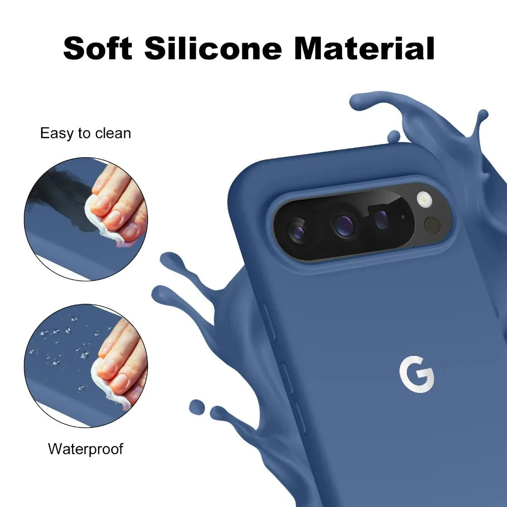 Matte Soft Liquid Silicone Slim Case for Google Pixel 8 9 10 11 Pro XL 6 7 8A 9A 10A 7A 6A Skin Feel Pure Color Ultra Thin Cover