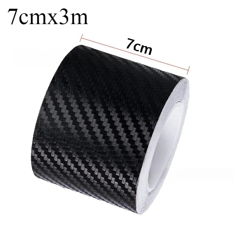 3D Carbon Fiber Sticker Paste Car Threshold Protective Film Anti Scratch Waterproof Matte Black Nano Sticker for Car Body