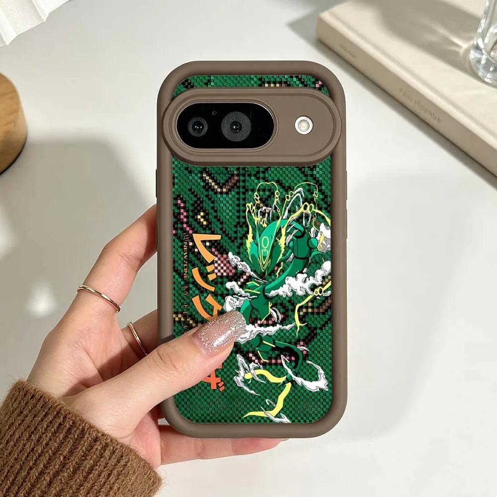 P-Pokemons R-Rayquazas Luxury For Google Pixel 10 9 8A 8 7 7A Pro XL 5G Eye Ladder Soft Silicon Shockproof Cover Phone Case