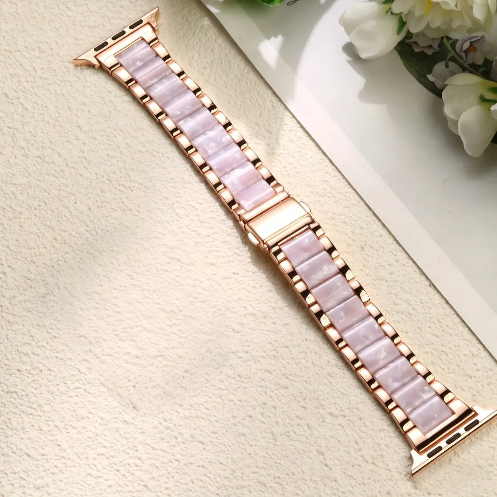 Resin Metal Band for Apple Watch 38-49mm, Compatible with iWatch S11-1 SE Ultra Series (Watch Not Included)