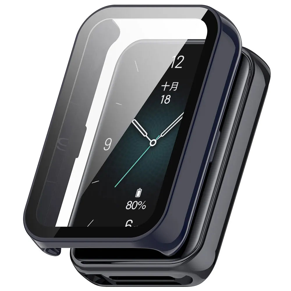 Tempered Glass + PC Case For Honor Band 9 Smart Watch All-Around Screen Protector Hard Bumper for Huawei Honor Band9 Cover