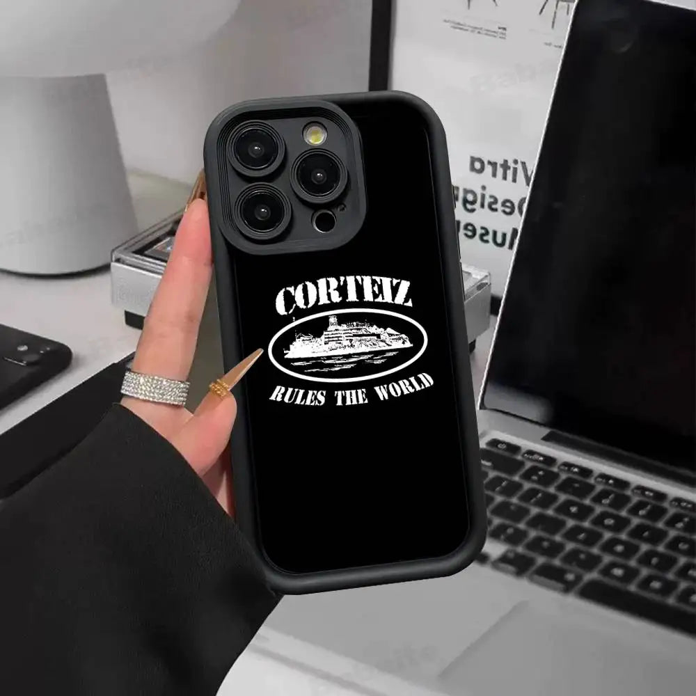 The World-C-Corteizs Phone Case iPhone 16 Plus 15 11 14 12 13 17 Pro Max Shockproof Soft Cover